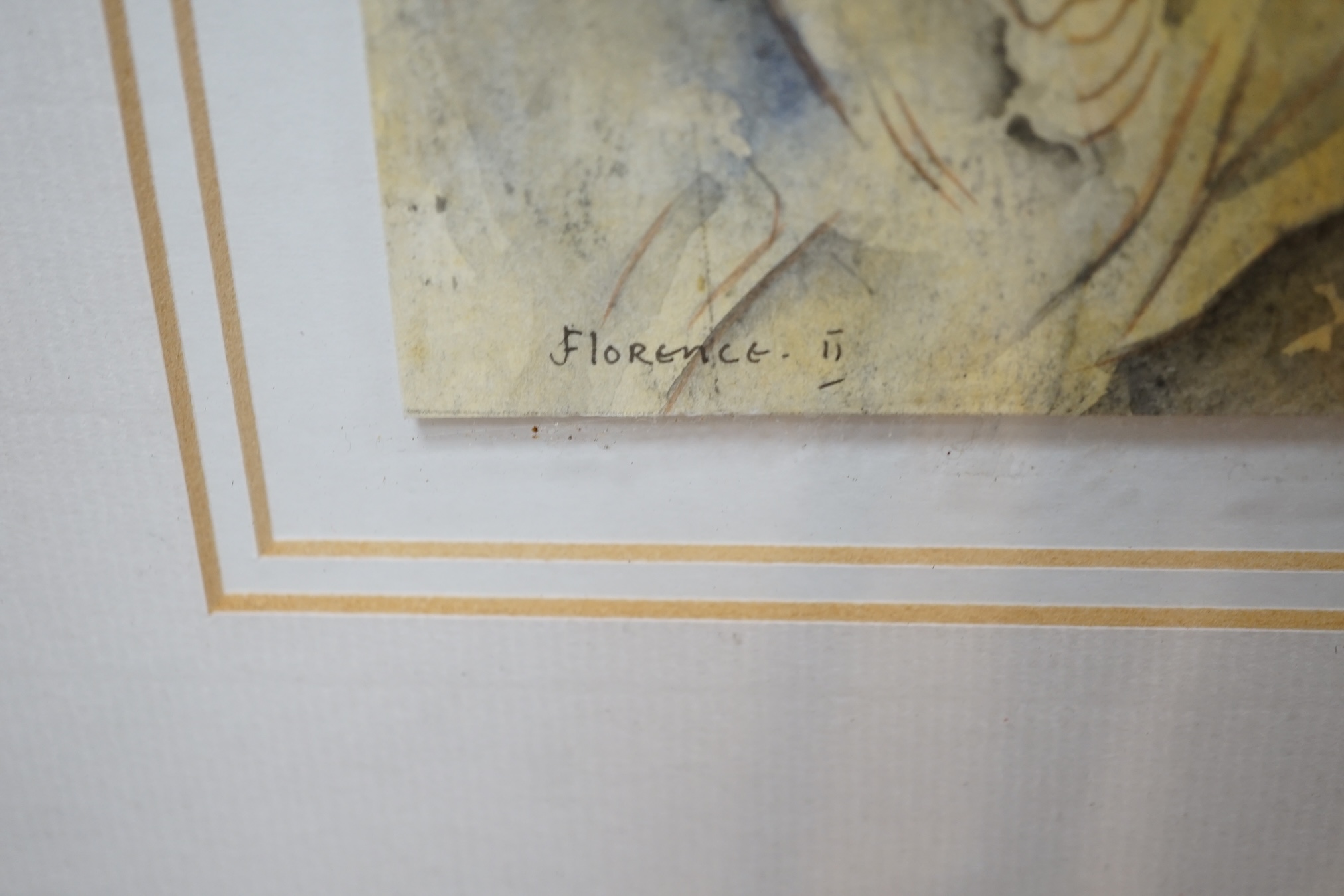 From the Studio of Fred Cuming. Anthony Clark (20th. C), watercolour, Religious theme, Florence, signed and inscribed, 37 x 26cm. Condition - fair to good
